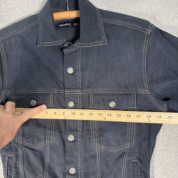 Woodies Denim Trucker Jacket Women's Size L Stretch Dark Blue RFID Pocket Type 3 - Picture 8 of 16